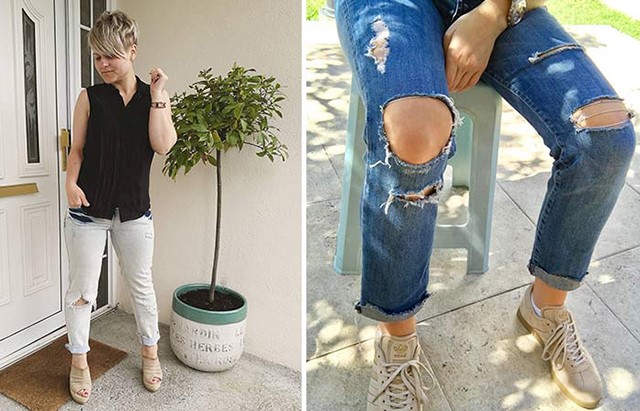 Quần jeans có lỗ thủng