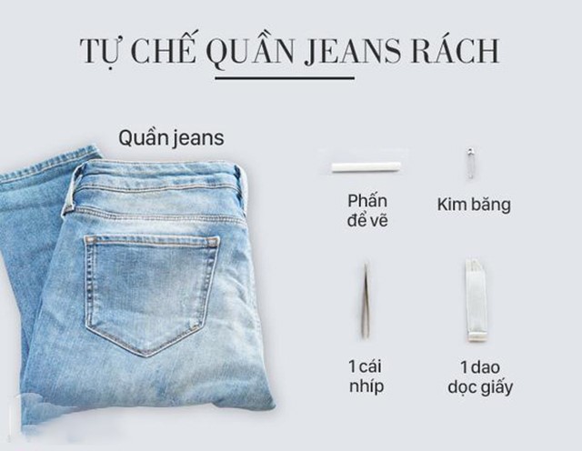 Dụng cụ tự chế quần jeans rách