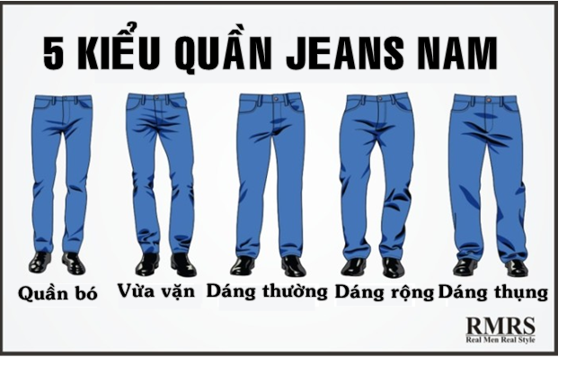 5 kiểu quần jean nam