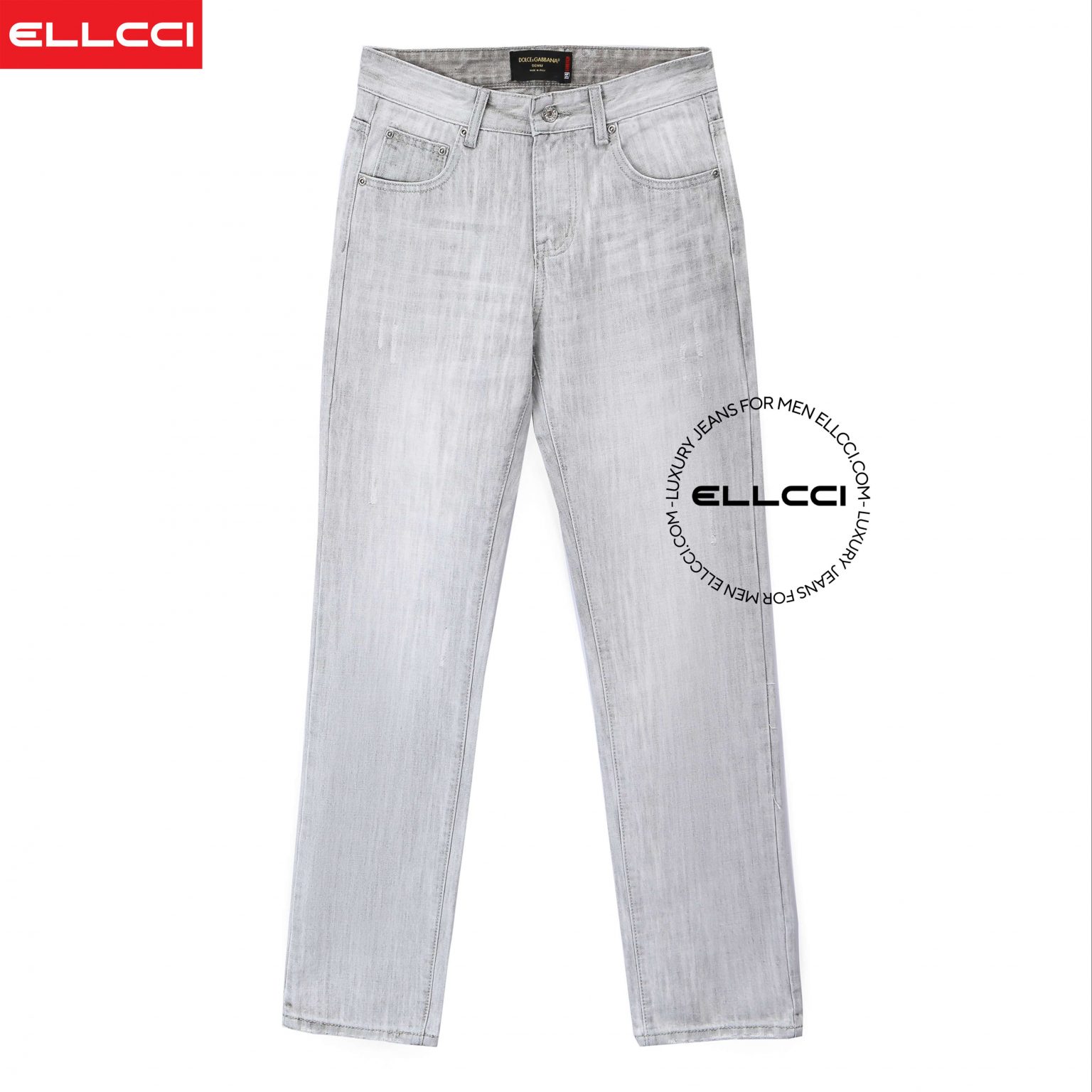 Quần bò ống rộng trắng bạc