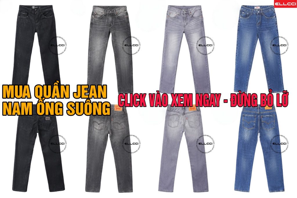 Mua quần jean nam ống suông đẹp tại hà nội