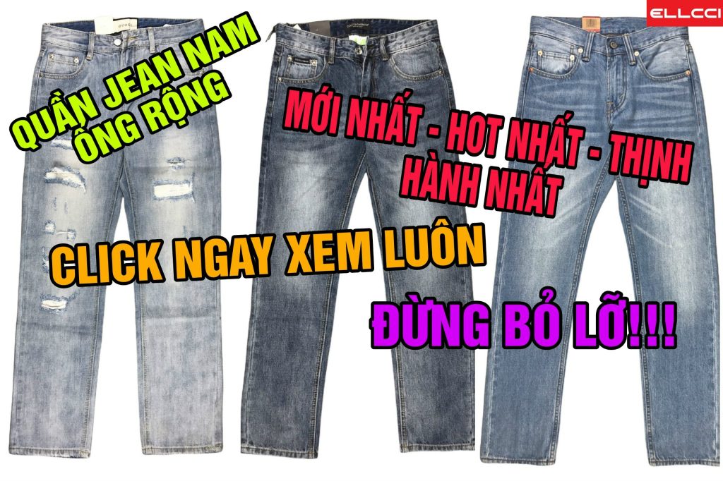 shop ellcci quần jean nam ống rộng