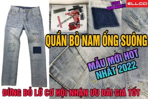 Quần bò nam ống suông