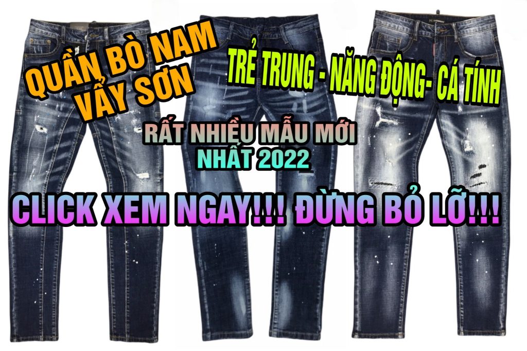 Quần bò nam vẩy sơn